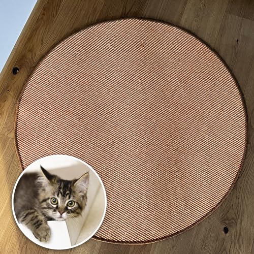 Floordirekt Katzen Kratzmatte rund 120cm Ø aus Natur Sisal Kratzteppich Kratzmöglichkeiten für Katzen Kratzmöbel für Wand oder Boden - robust & waschbar, Terra von Floordirekt