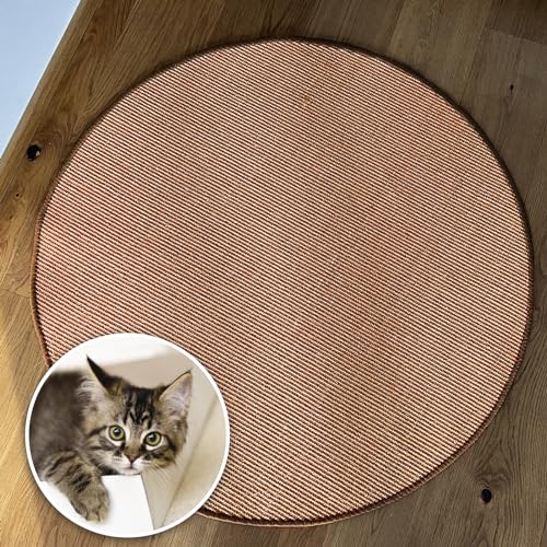 Floordirekt Katzen Kratzmatte rund 50cm Ø aus Natur Sisal Kratzteppich Kratzmöglichkeiten für Katzen Kratzmöbel für Wand oder Boden - robust & waschbar, Terra von Floordirekt