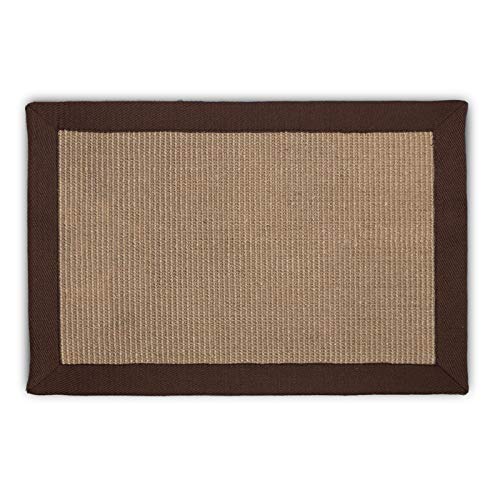 Floordirekt Kratzteppich für Katzen | Aus robustem & natürlichem Sisal | Verschiedene Bordürenfarben | Zum Spielen und Kratzen (40 x 60 cm, Amazonas | Cappuchino) von Floordirekt