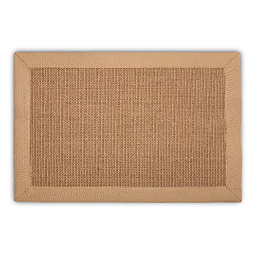 Floordirekt Kratzteppich für Katzen | Aus robustem & natürlichem Sisal | Verschiedene Bordürenfarben | Zum Spielen und Kratzen (40 x 60 cm, Amazonas | Creme) von Floordirekt