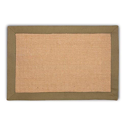 Floordirekt Kratzteppich für Katzen | Aus robustem & natürlichem Sisal | Verschiedene Bordürenfarben | Zum Spielen und Kratzen (40 x 60 cm, Amazonas | Taupe) von Floordirekt