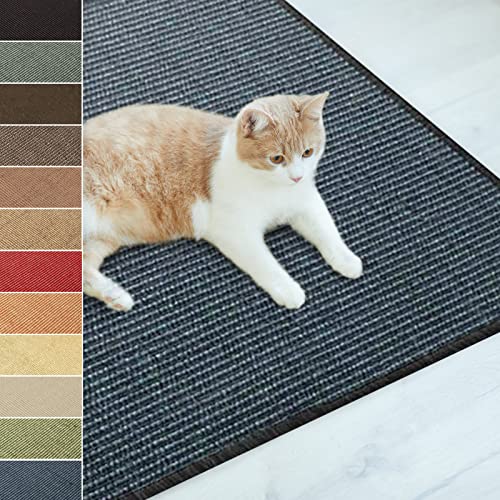 Floordirekt Sisal Fußmatte Teppich Vorleger Kratzteppich Katzenmöbel Kratzmatte Sisalmatte, widerstandsfähig & in vielen Farben und Größen erhältlich (100 x 100 cm, Blau) von Floordirekt