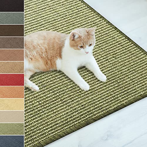 Floordirekt Sisal Fußmatte Teppich Vorleger Kratzteppich Katzenmöbel Kratzmatte Sisalmatte, widerstandsfähig & in vielen Farben und Größen erhältlich (100 x 100 cm, Grün) von Floordirekt