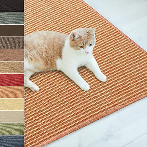 Floordirekt Sisal Fußmatte Teppich Vorleger Kratzteppich Katzenmöbel Kratzmatte Sisalmatte, widerstandsfähig & in vielen Farben und Größen erhältlich (100 x 100 cm, Terra) von Floordirekt