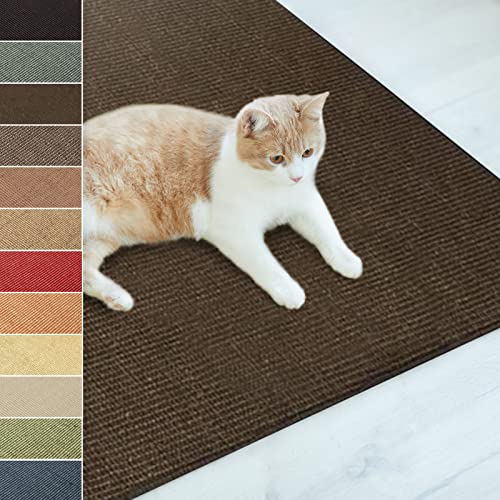 Floordirekt Sisal Fußmatte Teppich Vorleger Kratzteppich Katzenmöbel Kratzmatte Sisalmatte, widerstandsfähig & in vielen Farben und Größen erhältlich (200 x 300 cm, Dunkelbraun) von Floordirekt