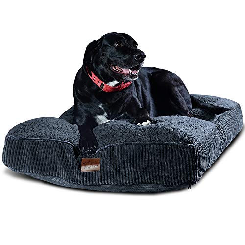 Floppy Dawg Extra Große Hundebett mit Abnehmbarem Deckel und Waterpro Grau von Floppy Dawg