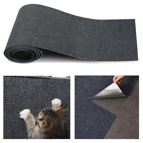 FloraVigo Selbstklebende Katzenkratzmatte, Katzenkratzbrett, Katzenkratzbrett, Katzenkratzwand, Katzenkratzbrett, Kratzbrett, Katzenkratzmatte(40 * 100*Black) von FloraVigo