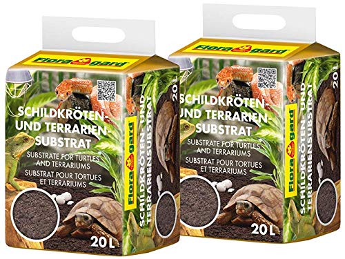 Floragard Schildkrötenerde Schildkrötensubstrat & Terrarienerde - Bodengrund für Terrarien, 40L (2x20L) von Floragard