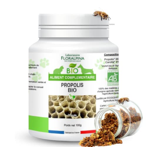 Floralpina - Propolis Bio 100 g für Hunde und Katzen – Mundhygiene, Stimulierung der Immunabwehr, Wundheilung von Floralpina