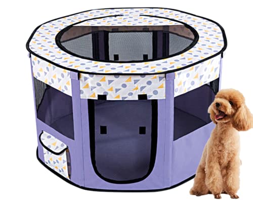 Floving Collapsible Round Park Portable Pet Park Indoor/Outdoor Round Fence (Purple) von Floving