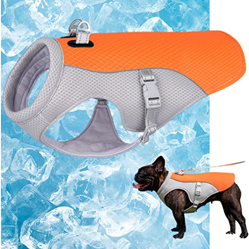 Floving Hundekühlweste für den Sommer,Eiskühlmantel für Hunde,Hundekühljacke,Kühlweste für Hunde beim Gassi gehen,Hundekühlgeschirr-Mäntel (L, Orange) von Floving