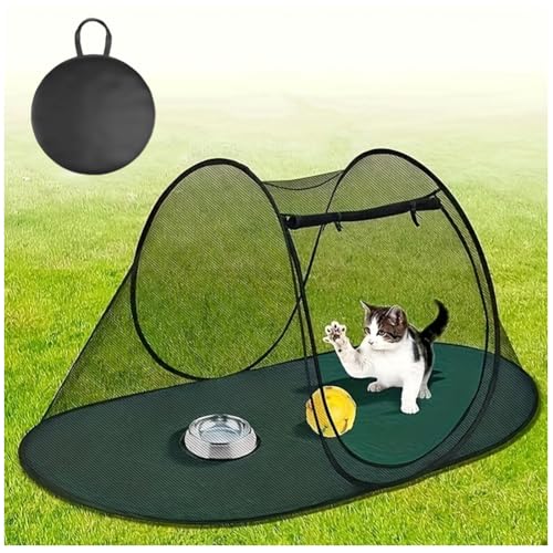 Outdoor Hunde Zelt Zwei Tür Haustier Pen Zelt Folding Haustier Zelt mit Tragetasche Indoor Laufstall Portable Übung Zelt für Kätzchen, Welpen, Kaninchen und kleine Tiere (Schwarz, M) von Floving