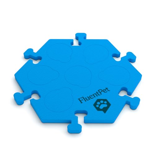 FluentPet HexTile Lernset für Hunde und Katzen, für bis zu 6 Knöpfe, weich, langlebig und rutschfest, Geschenk für Tierliebhaber, in 12 Farben erhältlich, Blau von FluentPet