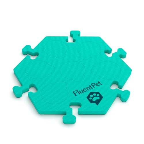 FluentPet HexTiles Lernset für Hunde und Katzen, für bis zu 6 Knöpfe, weich, langlebig und rutschfest, Geschenk für Tierliebhaber, in 12 Farben erhältlich, Grün von FluentPet