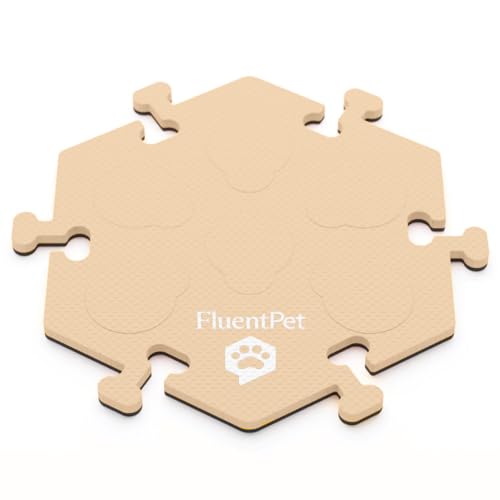 FluentPet HexTiles Lernset für Hunde und Katzen, für bis zu 6 Knöpfe, weich, langlebig und rutschfest, Geschenk für Tierliebhaber, in 12 Farben erhältlich, Hellbeige von FluentPet