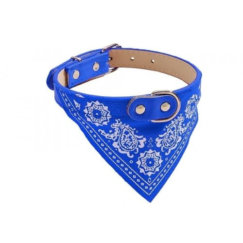 Fluffix Hundehalsband mit Bandana-Halstuch in Blau - Stil, Komfort und Sicherheit für Hunde und Katzen | 27cm - 34cm (M) Umfang von Fluffix