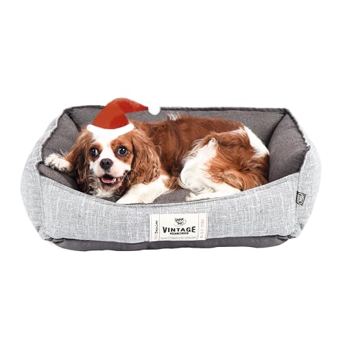 FluffyDream Hundebett für kleine Hunde, superweiches Haustierbett, geeignet für Hunde bis zu 13,6 kg, 61 x 50 cm, Grau von FluffyDream