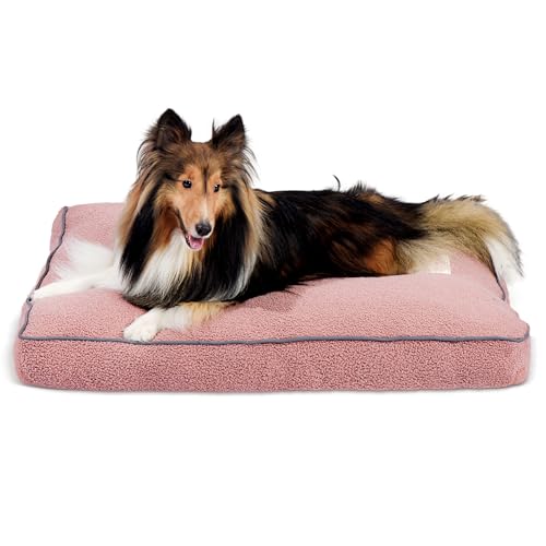 FluffyDream Hundebett für mittelgroße Hunde, superweiche Haustierbettmatte, geeignet für Hunde bis zu 29,5 kg, 91,4 x 68,9 cm, Blush von FluffyDream