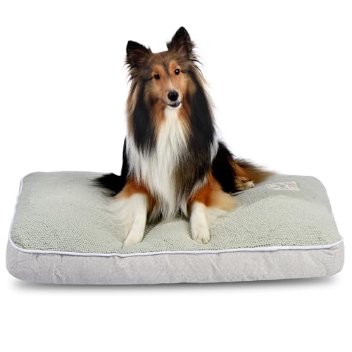 FluffyDream Hundebett für mittelgroße Hunde, superweiche Haustierbettmatte, geeignet für Hunde bis zu 29,5 kg, 91,4 x 68,9 cm, Minzgrün von FluffyDream