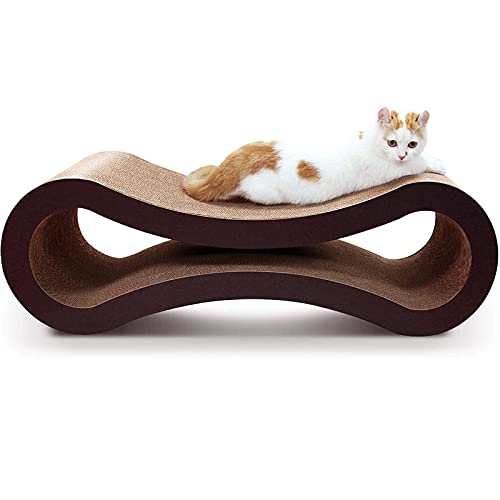 FluffyDream Katzenkratzer aus Karton, Kratzunterlage Haus Bett Möbelschutz Infinity Form gebogen von FluffyDream