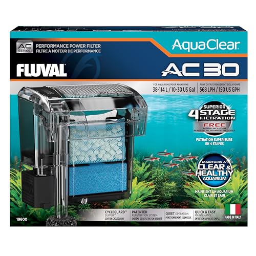 Fluval AquaClear AC30 Rucksackfilter für Aquarium, 569 LPH von Fluval