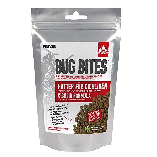 Fluval Bug Bites Fischfutter, mit Insektenlarven, für Cichliden, langsam sinkendes Pellets 5-7mm, 100g von Fluval