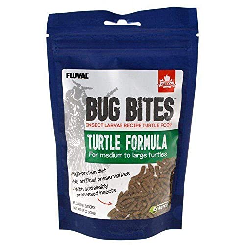 Fluval Bug Bites Alleinfutter fuer Sumpf- und Wasserschildkroeten, langsam sinkende Sticks, 17-20mm, 100g von Fluval