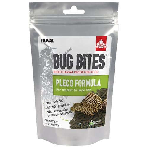 Fluval Bug Bites Fischfutter, mit Insektenlarven, für am Boden fressende Fische, sinkende Sticks, 17-20mm, 130g von Fluval