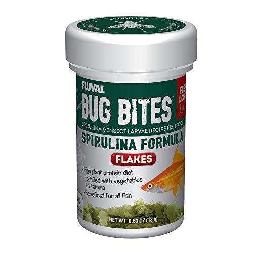 Fluval Bug Bites Fischfutter Flocken Spirulina, für alle Fische, 100ml von Fluval