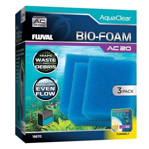 Fluval Nachfüllpack Bio-Foam Blau für Filter Aquarium AquaClear AC20, 3 Stück von Fluval