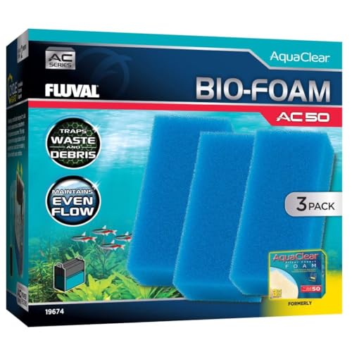 Fluval Nachfüllpack Bio-Foam Blau für Filterrucksack für Aquarium, AquaClear AC50, 3 Stück von Fluval