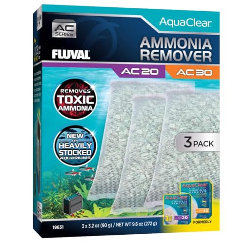 Fluval Nachfüllpack zum Sparen, entfernt Ammoniak für Filter, Rucksack für Aquarium, AquaClear AC20/30, 3 Stück von Fluval