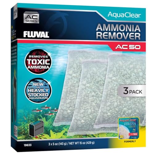 Fluval Nachfüllpack zum Sparen, entfernt Ammoniak für Filter, Rucksack für Aquarium, AquaClear AC50, 3 Stück von Fluval