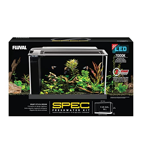 Fluval Spec 5 Nano Aquarium, mit 19L Fassungsvermoegen, in schwarz von Fluval