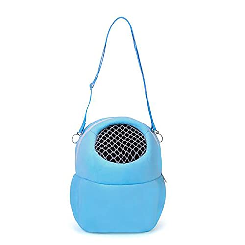 Flybloom Hamster Rucksack Atmungsaktiver Hamster Rucksack Reise Haustier Rucksack für Igel Chinchilla Meerschweinchen (Blau L) von Flybloom