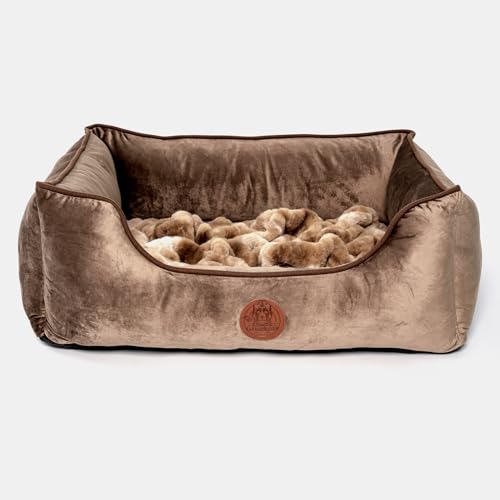 BOLI Orthopädisches Gelenkeschonendes Hundebett inkl. eingenähten Decke zum einbuddeln "Boli" Maße: L60cm B50cm H20cm Memory-Kaltschaummatratze zwei Schichten Matratze von Flying Dog