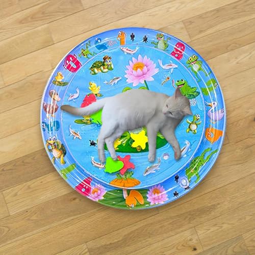 FmtwPhn 65cm Wassersensor Spielmatte Katze, Sensorische Wassermatte Für Katzen, Sensor Water Playmat, Tragbare Katzenspielmatte, Verdickte Sensorische Wasserspielmatte Für Katzen von FmtwPhn