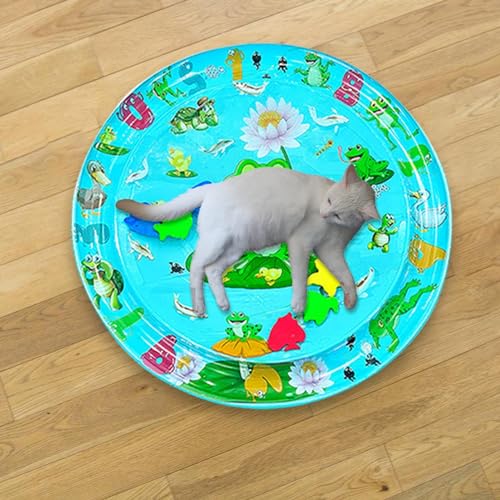 FmtwPhn 65cm Wassersensor Spielmatte Katze, Sensorische Wassermatte Für Katzen, Sensor Water Playmat, Tragbare Katzenspielmatte, Verdickte Sensorische Wasserspielmatte Für Katzen von FmtwPhn