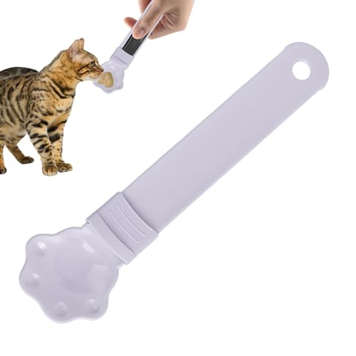 FmtwPhn Cat Strip Squeeze Spoon - Cat Snack Scoop with Paw Shape - Cat Treats Spoon with Long Handle Cat Food Dispenser for Wet Cat Treats Pet Cat Dog Feeding von FmtwPhn