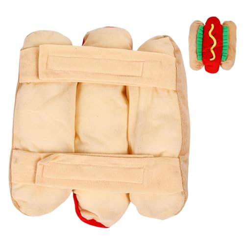 FmtwPhn Haustier-Hot-Dog-Kostüm,Hot-Dog-Haustier-Kostüm, Burger Haustierkostüm Hundekleidung für den Winter, Multifunktionales süßes Hundemantel-Cosplay-Zubehör für Foto-Requisiten, Themenpartys von FmtwPhn