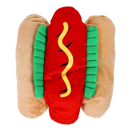 FmtwPhn Haustier-Hot-Dog-Kostüm,Hot-Dog-Haustier-Kostüm,Lustiges Cosplay-Outfit mit Burger-Design - Multifunktionales süßes Hundemantel-Cosplay-Zubehör für Foto-Requisiten, Themenpartys von FmtwPhn