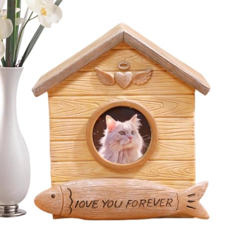 FmtwPhn Haustier-Urne, Aufbewahrungsbehälter, Einäscherungsbox, Aufschrift "Love You Forever", Katzen-Andenken-Urne, Hundeurne, Hausform, dekorative Haustier-Aschebox für Hunde und Katzen von FmtwPhn