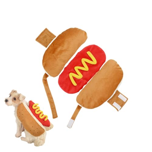 FmtwPhn Hunde-Halloween-Kostüm - Hot Dog Burger Hundekostüm - Welpen-Outfit, Party-Kostüm, Weihnachtskostüm für Hunde und Katzen, Heimtierbedarf von FmtwPhn