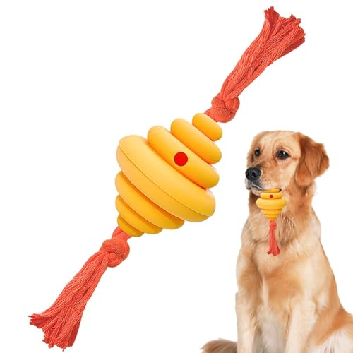 FmtwPhn Hundespielzeug mit Futterausgabe, Slow Feeder-Spielzeug für Hunde, Kaubeständiger Leckerli-Spender, auslaufender Ball für Hunde, Silikon-Langsamfütterungs-Leckerli-Füller, von FmtwPhn