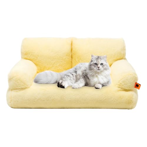 FmtwPhn Katzen-Couchbett, Katzenbett-Couch - Waschbares Haustiersofa,rutschfeste Unterseite, Plüsch-Welpenbett, kleines Hundesofa, Haustierbett für Heimtierbedarf, kleine mittelgroße Hunde und Katzen von FmtwPhn