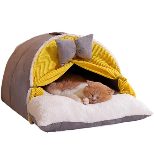 FmtwPhn Katzenbetten für Indoor-Katzen, bequemes, gemütliches Katzenbett, überdachtes Katzenbett, Höhle, kuppelförmiges Katzenhaus für Haustiere, Katzen, Kätzchen von FmtwPhn