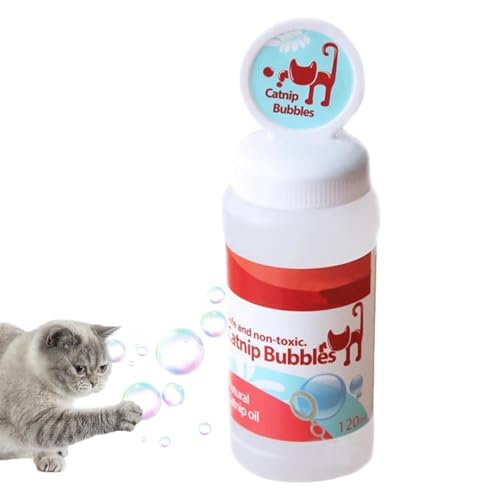 FmtwPhn Katzenblasen,Katzenminze-Blasen - Interaktives Katzenspielzeug mit Katzenminze-Duft, Seifenblasen,Seifenblasen mit Katzenminze, Katzenminzengeschmack, großes Fassungsvermögen, für das von FmtwPhn