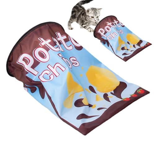 FmtwPhn Katzentunneltaschen für Hauskatzen, Spieltunnelspielzeug für Katzen | Katzentunnel-Taschenspielzeug mit Plüschball,Pet Tunnel Crinkle Sack Bag, Crinkle Paper Interactive Pet Cat Tubes für von FmtwPhn