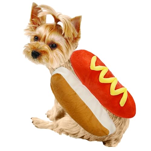 FmtwPhn Kostüm für Hunde, Hot Dog Burger Hundekostüm, Lustige Taco-Kleidung zum Anziehen, Cosplay-Outfit, Weihnachtskostüm für Hunde und Katzen von FmtwPhn