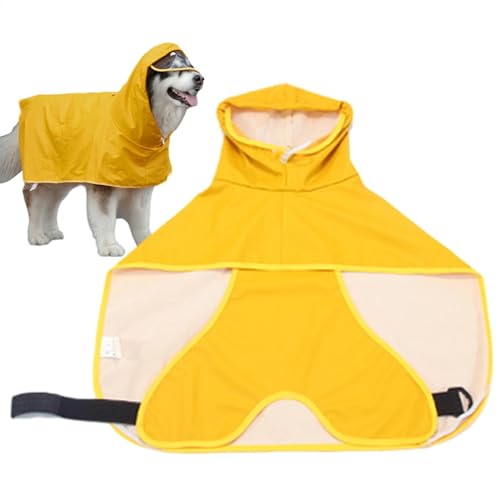 FmtwPhn Verstellbarer Hunde-Regenmantel – wasserdichter Haustier-Regenmantel mit Kapuze, bunter Regenmantel, modischer Regenponcho für Reisen, Alltag, Wandern von FmtwPhn